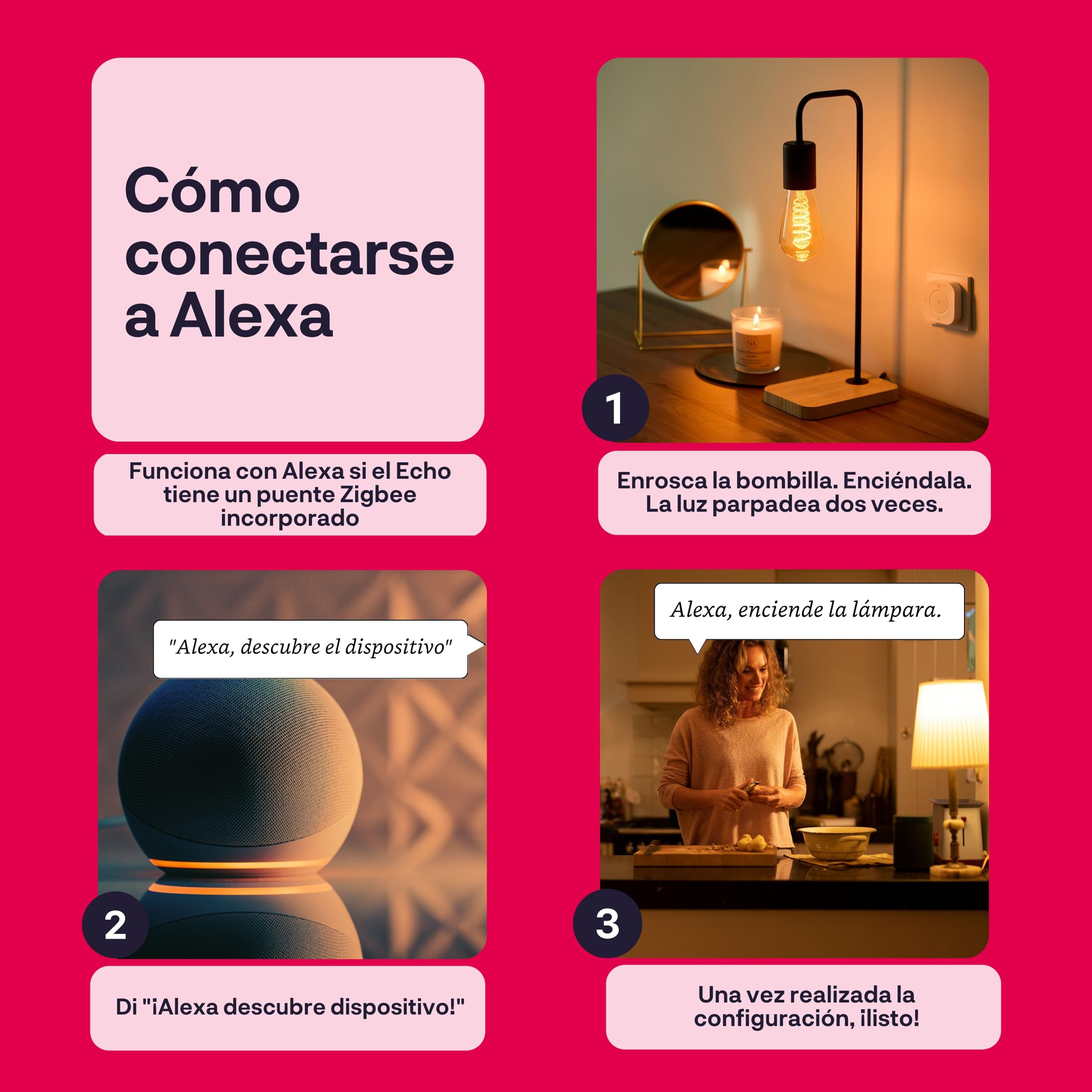 innr Bombilla Inteligente E27, Zigbee, Funciona con Hue* y Alexa (requiere puente), Edison Filament, Luz LED Blanca Cálida a Fría, Bombillas Regulables, Lampara, 620 Lúmenes - 2 piezas | Smart Home - Bombilla LED de filamento, 1800 K-6500 K, 620 lúmenes,
