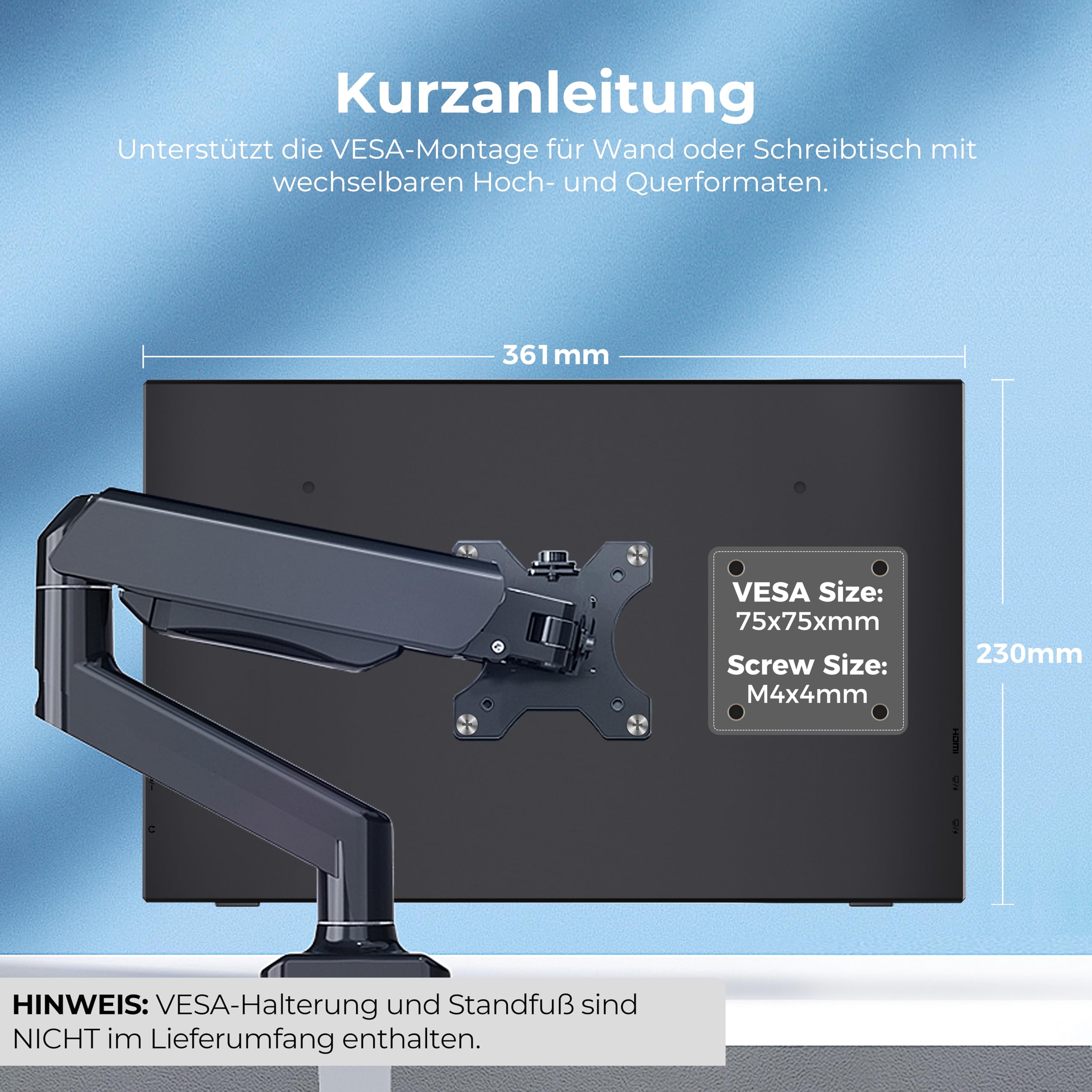 UFYQL Portable Monitor 15,6 Zoll FHD IPS Display Plug and Play USB-C HDMI VESA-kompatibel