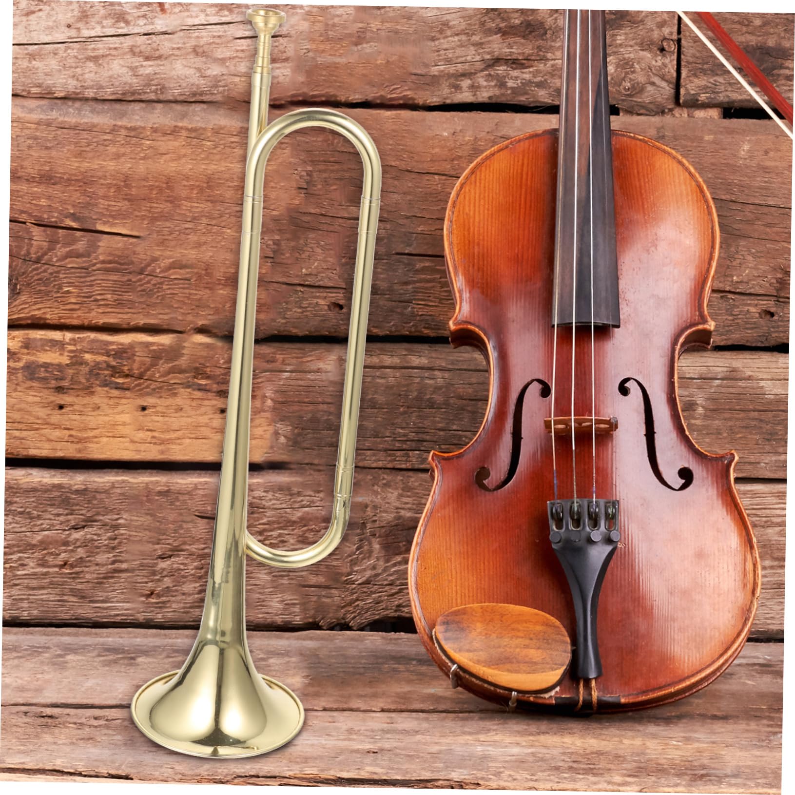 FRCOLOR Strumento Musicale Tromba in Si Bemolle in Ottone Design Creativo e Decorazione Artistica per Studenti e Principianti