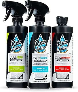 Rev Auto Complete Vinyl Wrap Detailing Kit - 3 Item Car Wrap Cleaning Kit Includes Wrap Detailer, Wrap Shampoo, & Wrap APC Car Wrap Vinyl Finishes | Car Wrap Cleaner, Vinyl Wrap Care