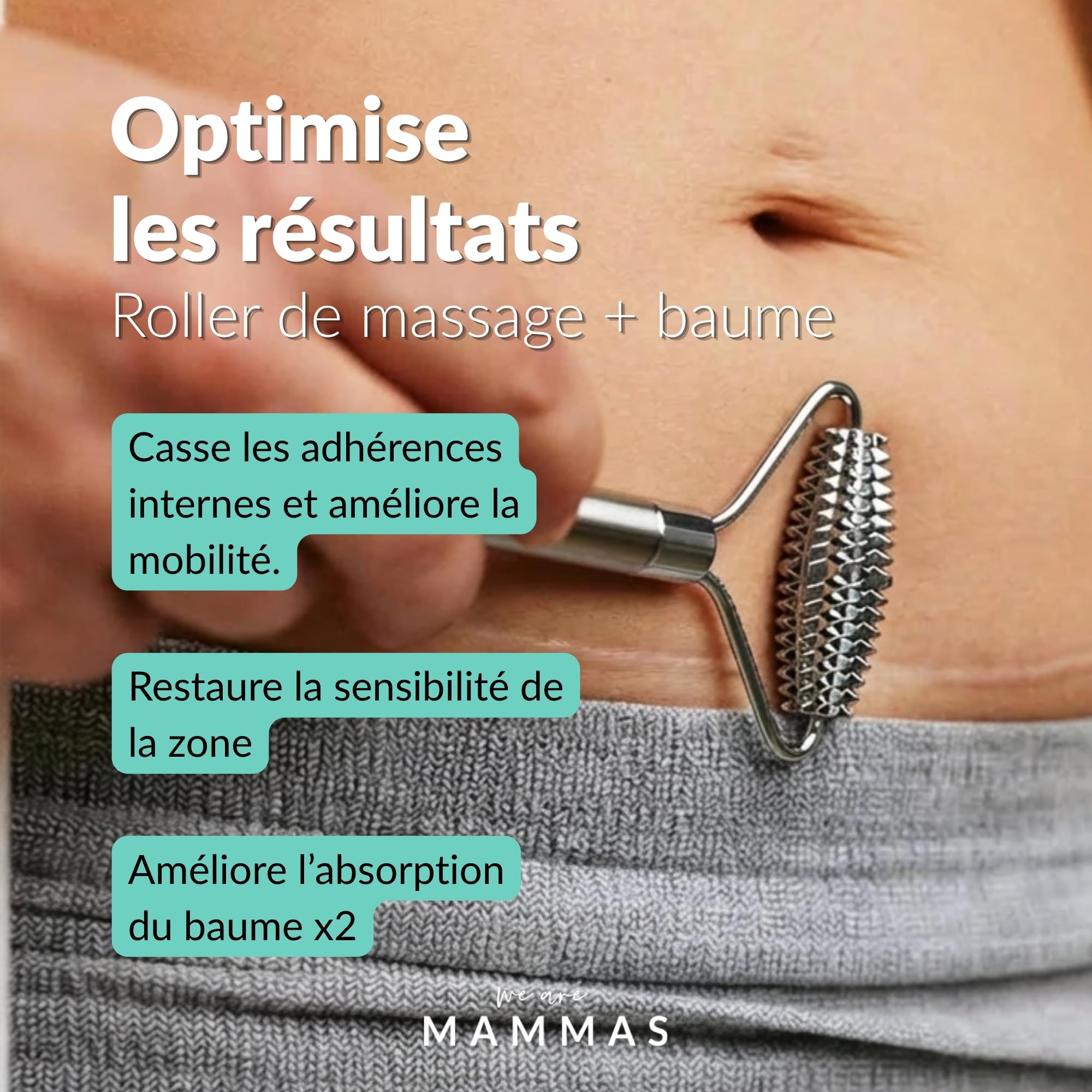 Rouleau Cicatrice Césarienne – Massage Post-Partum pour Réduction des Cicatrices et Récupération après Accouchement