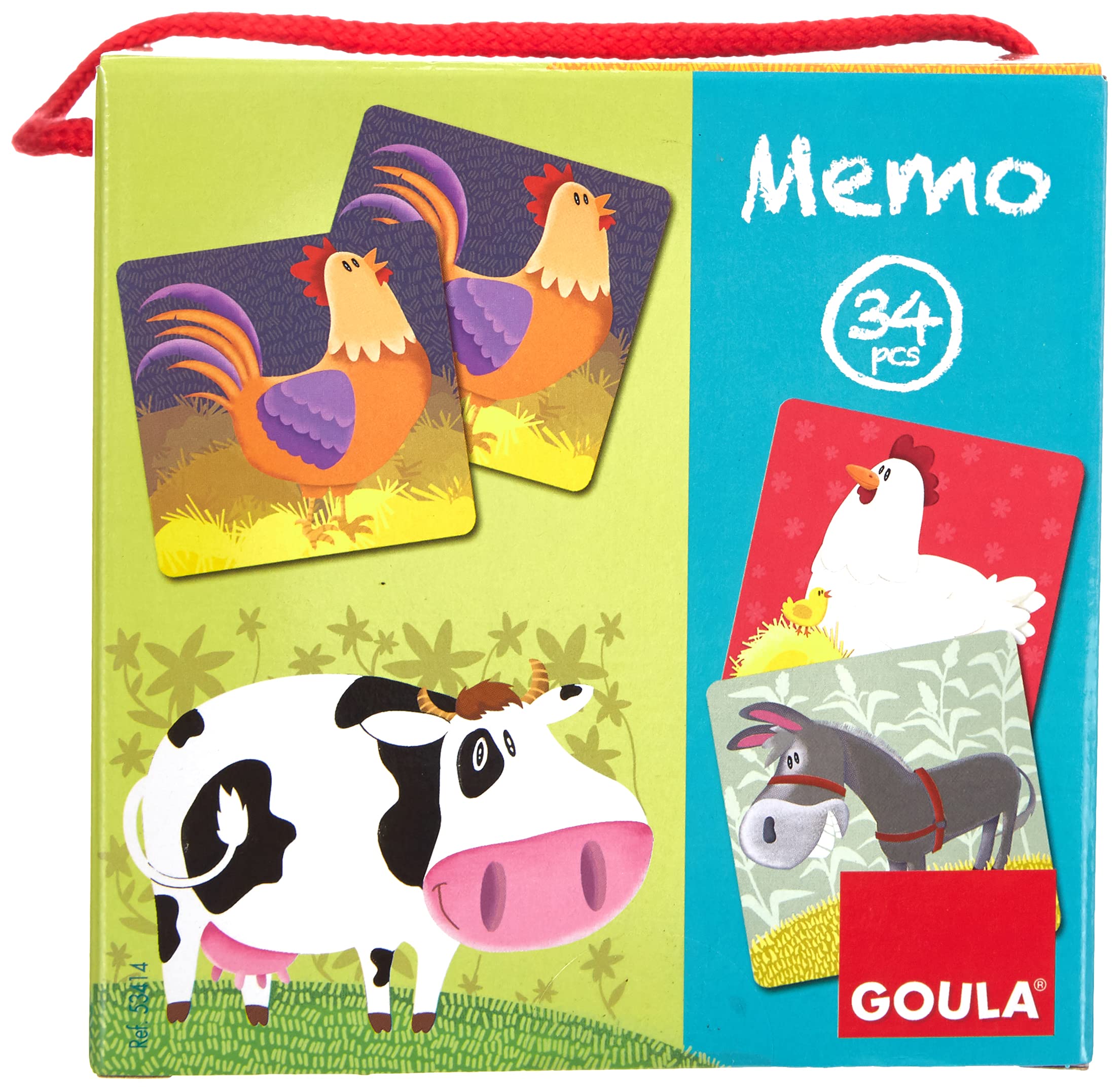 Goula – Memo Loto Animales De Granja, Juego De Memoria Educativo En Madera Para Niños +3 Años