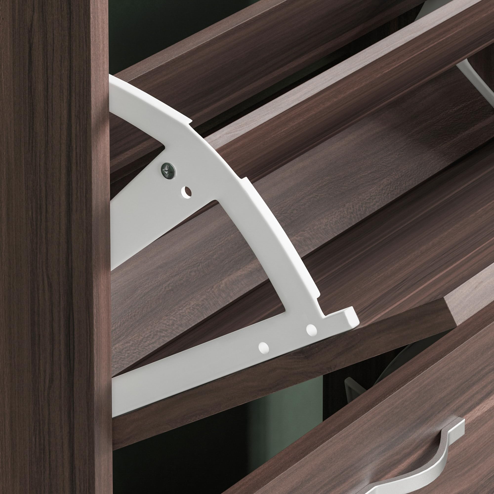 Vida Designs Zapatero con 3 cajones, Organizador de Zapatos, Mueble de Madera de Nogal
