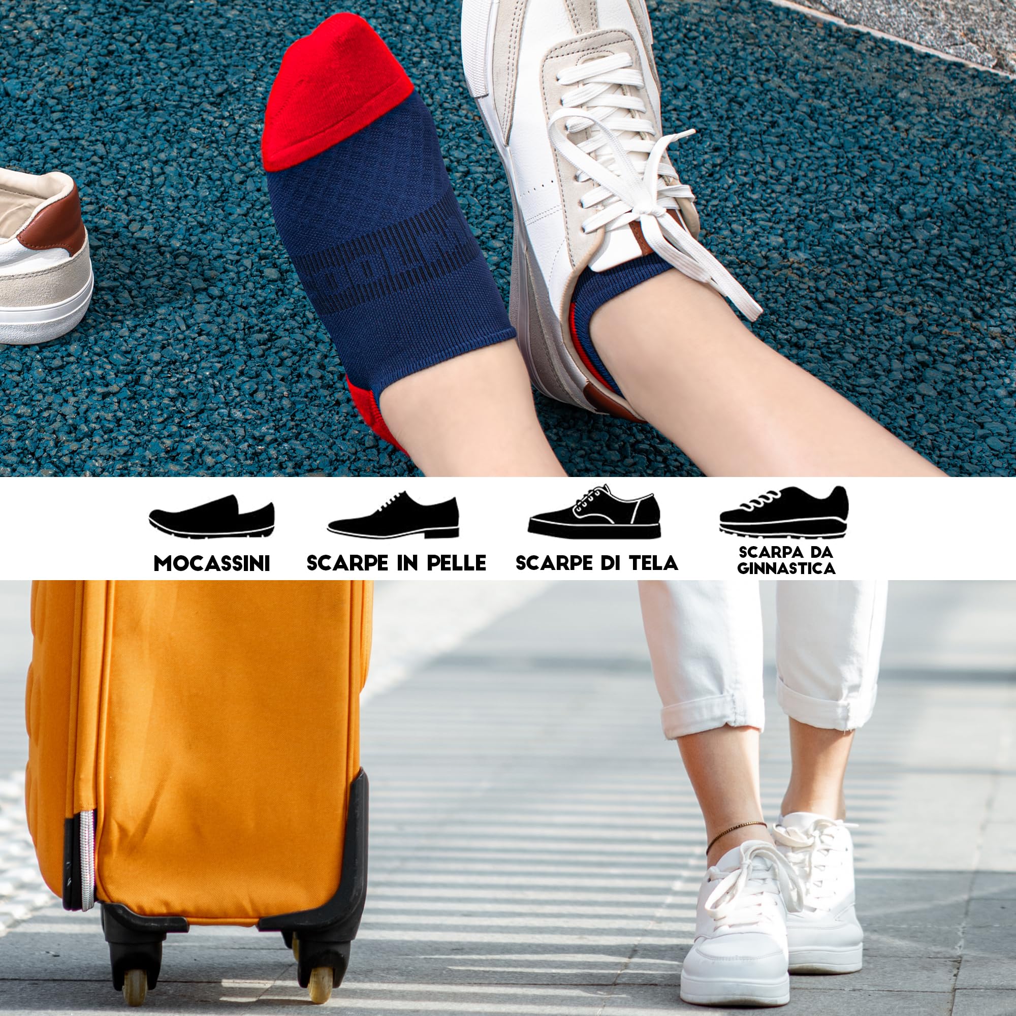 BRISIRA Coolmax Bamboo Fantasmini Uomo Donna 5 Paia Compressione Running Sportivi Calzini Corti Anti Vesciche Traspirante Calze Corte Mocassini Sneaker