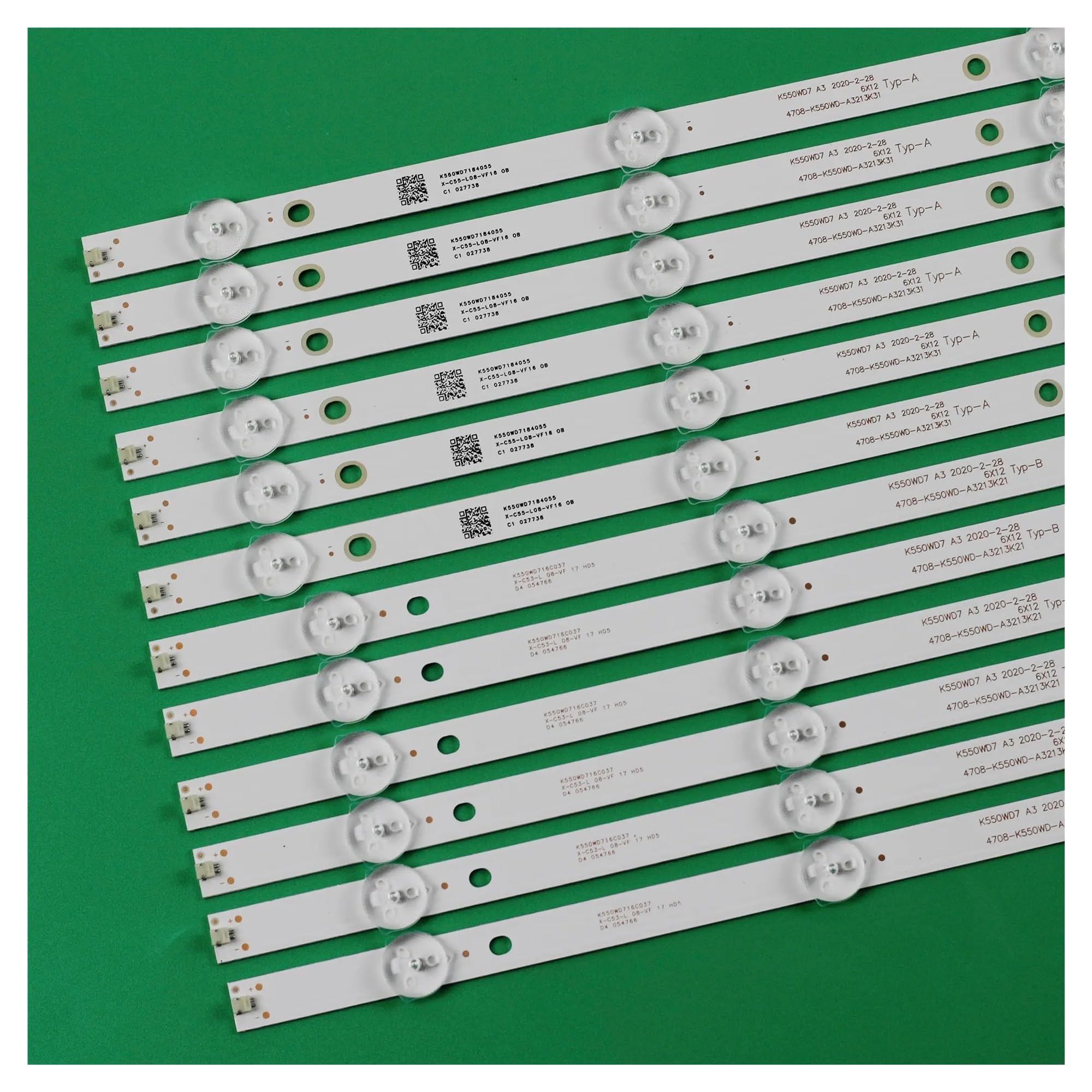 PAQAYA 12pcs/kit LED Backlight strip 4708-K550WD-A3213K31 4708-K550WD-A3213K21 K55WD7 A3 for 55PUF6050/T3 55UH6501/T3 55PFF5201/T3 55PFT6100(6LED)