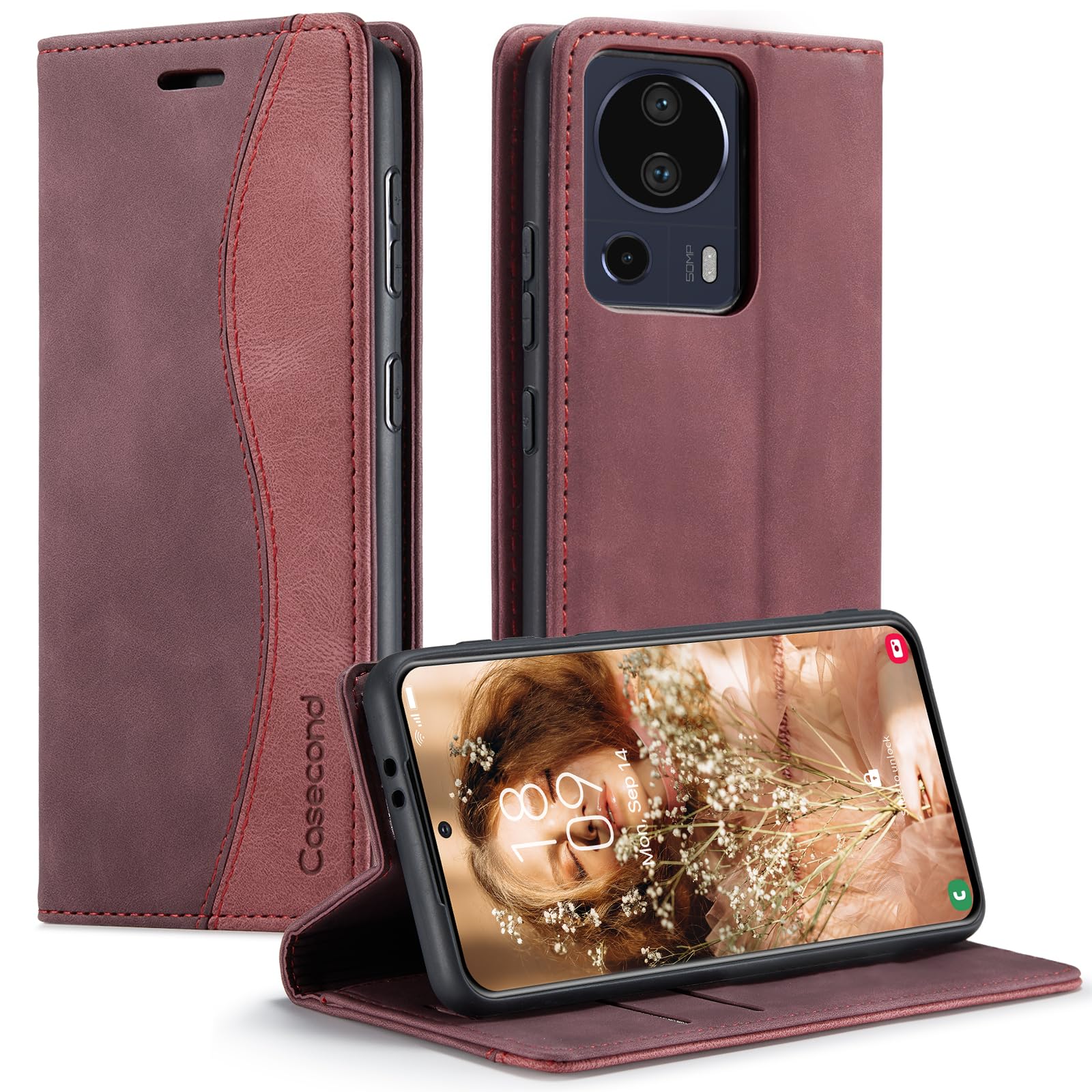 Casecond Funda para Samsung Galaxy A53 5G Cuero Premium Flip Folio Carcasa Case con Tarjetero Fundas Tapa Libro Magnético con Bloqueo RFID Proteccion para Mujeres Hombres - Azul Verde — view 8