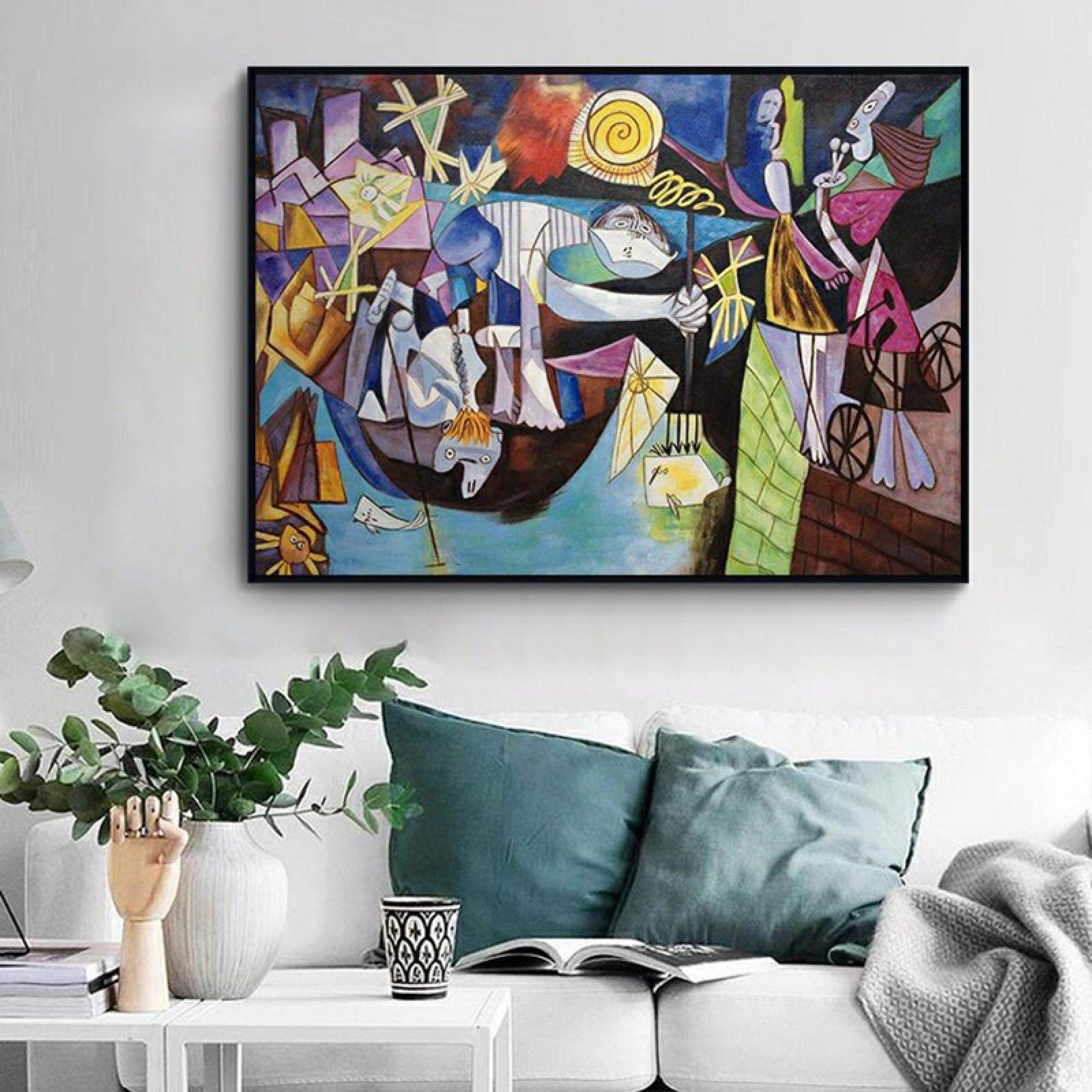 Amazon.co.jp: ピカソの有名な絵画「アンティーブの夜釣り」キャンバス