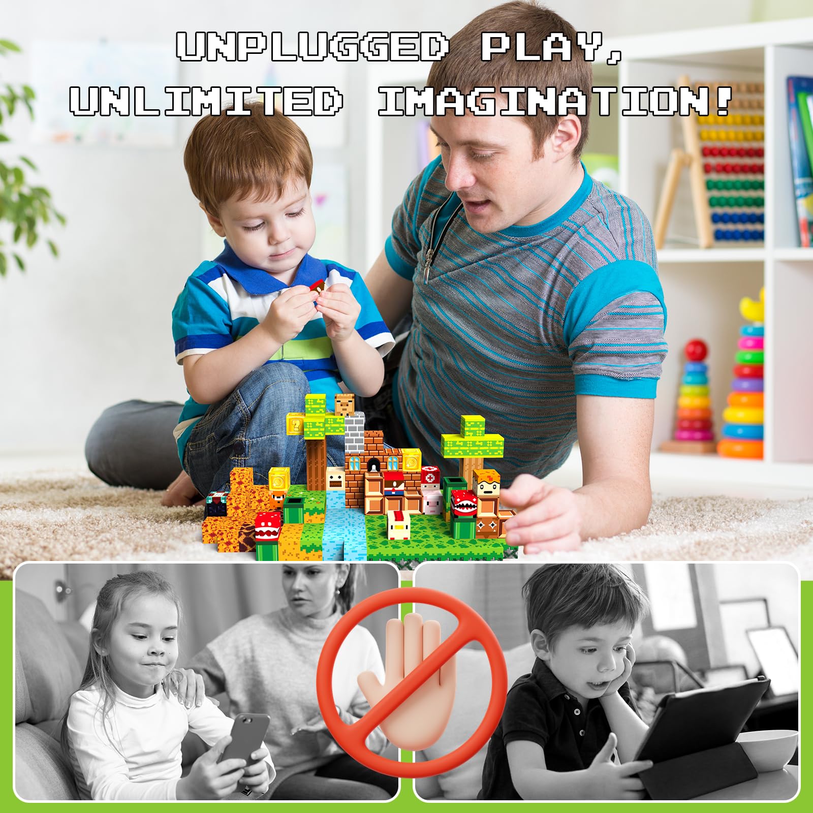 Bloques magnéticos, 140 cubos de construcción para niños y niñas de 3 años en adelante, construye un mundo de aventura con juguetes de construcción STEM, regalo sensorial para niños de 3, 4 5