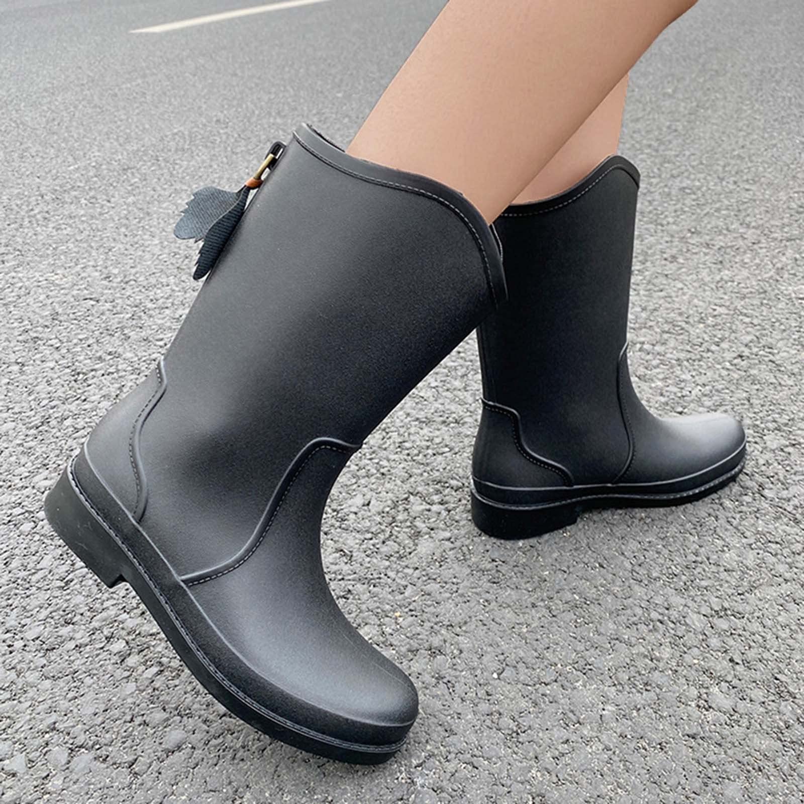 Botas de goma para mujer, impermeables, botas de lluvia, botas de agua Wellington, botas de jardín, botas de lluvia antideslizantes, botas de goma, botas largas, botas de goma, botas de lluvia, botas