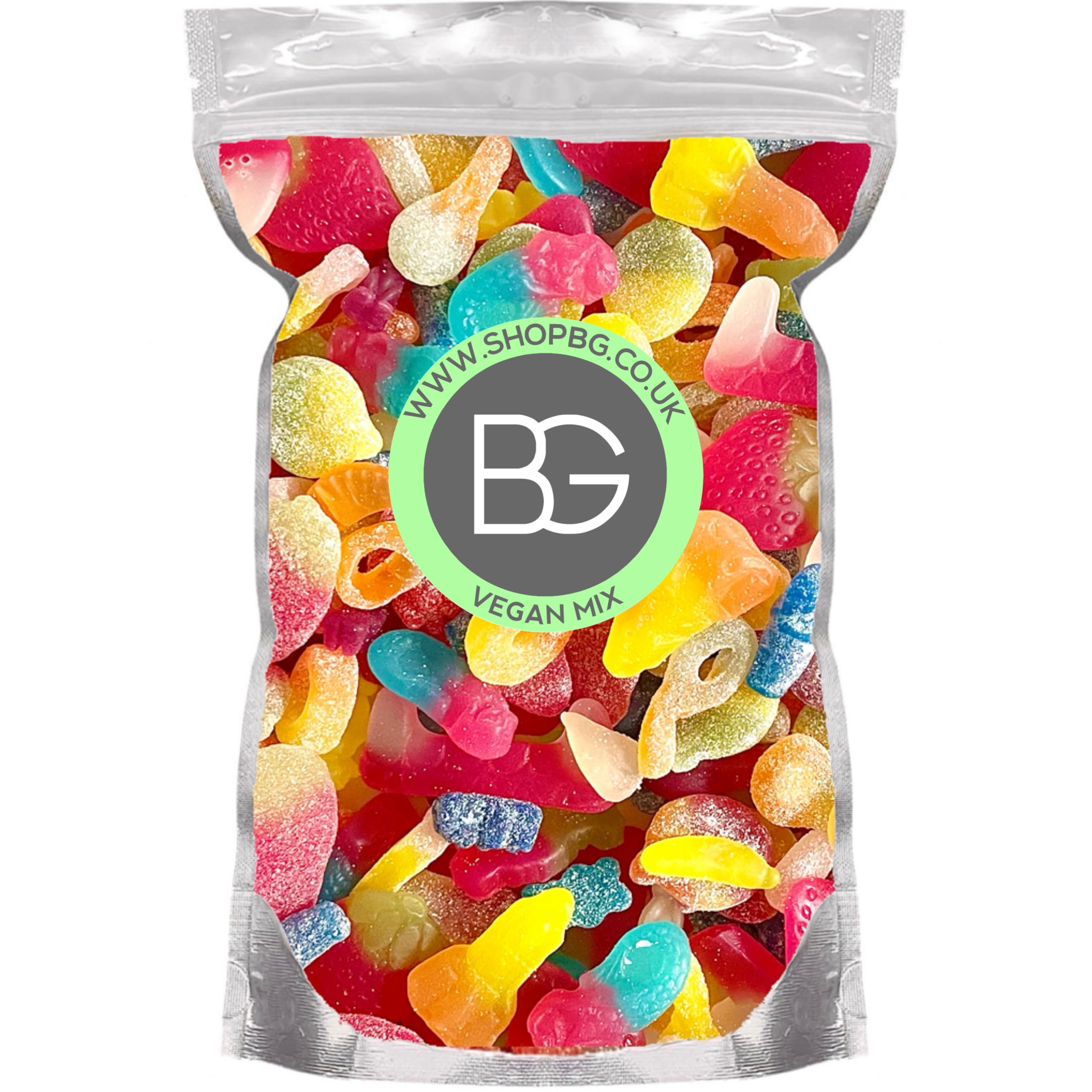 BG Vegan Quality Pick & Mix Sweets - Large Retro Candy Sweeties 800g Pouch Gummy Fizzy Chewy Pick n Mix