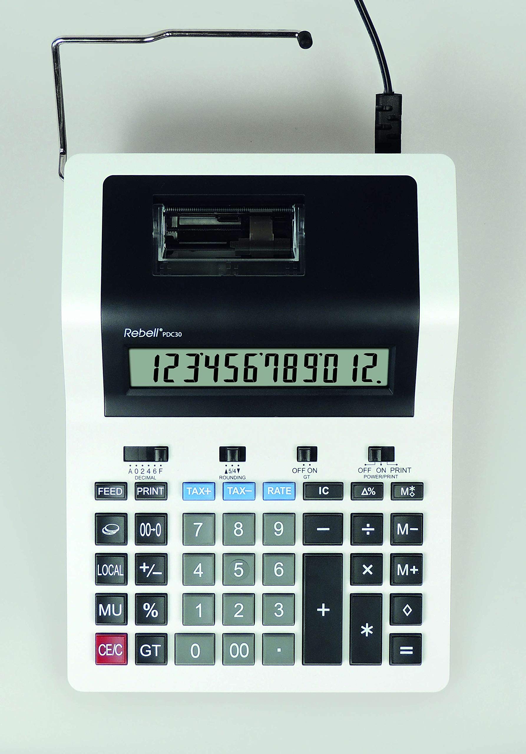 Rebell RE-PDC 30 - Calculadora de impresión, Blanco