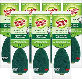 Scotch-Brite Heavy Duty Dishwand Refills, Fits All Scotch-Brite Dishwands, Keep Your Hands Out of Dirty Water, 14 Refills
