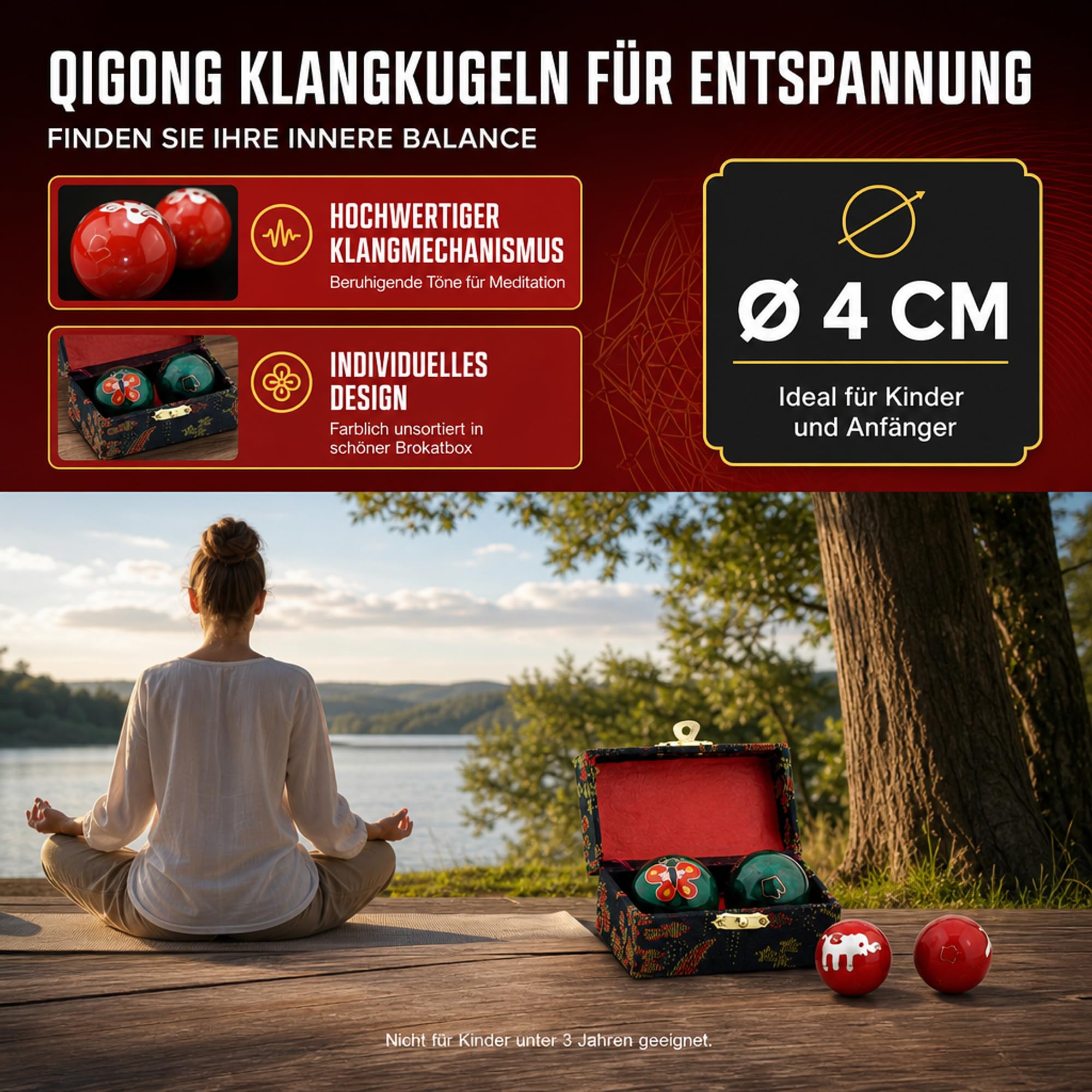 ATC Handels GmbH Qigong bombki, 1 para Ø 4,5 cm