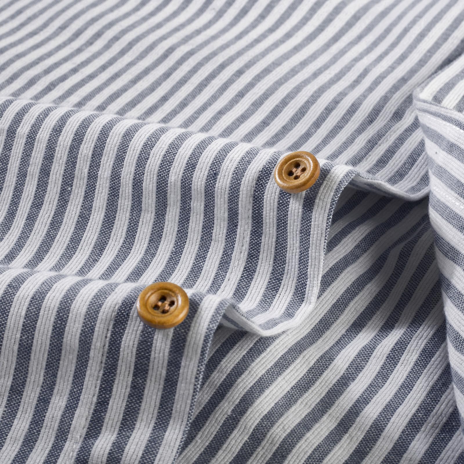 PJ PAUL JONES Herren Casual Button Down Hemd Langarm Freizeithemd Leinen Baumwolle Shirts