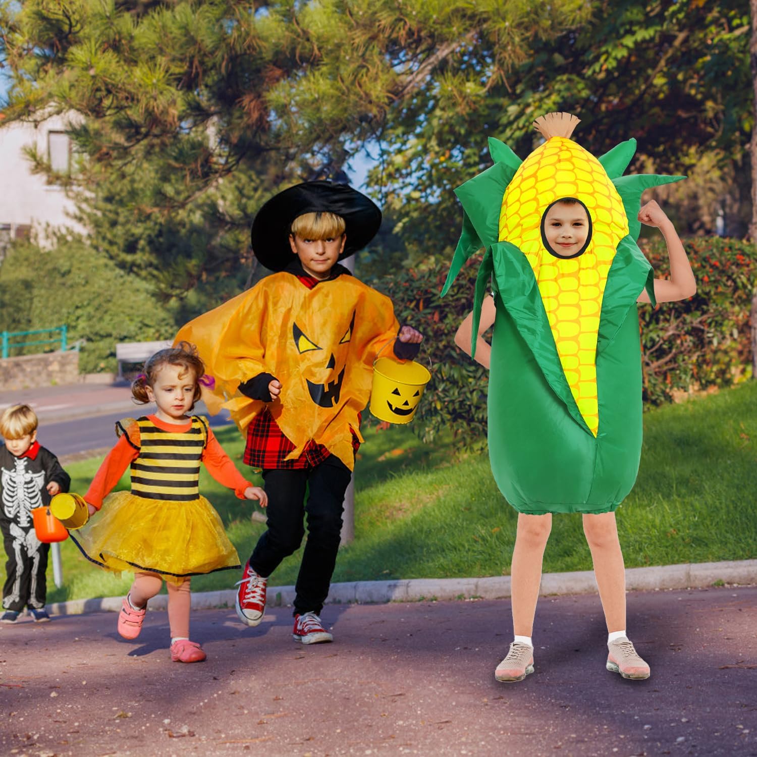 Spinosaurus Thanksgiving Inflatable Corn Costume for Kids Inflatable Food Costumes Halloween Funny Costume Blow Up Costumes for Boys Girls - Image 3