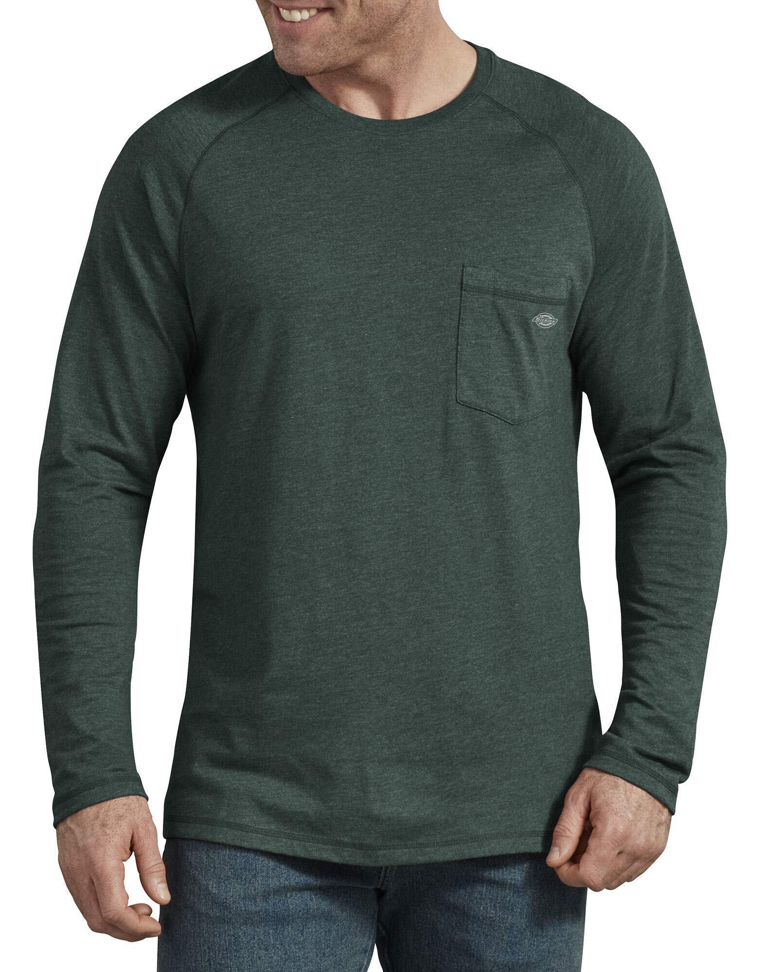 Dickies Men's Hunter Heather Temp-Iq Performance Cooling Long Sleeve T-Shirt, Xl