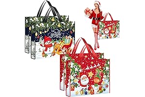 4 Pcs Extra Large Jumbo Christmas Gift Bags with Handles for Xmas Party Favor Shopping