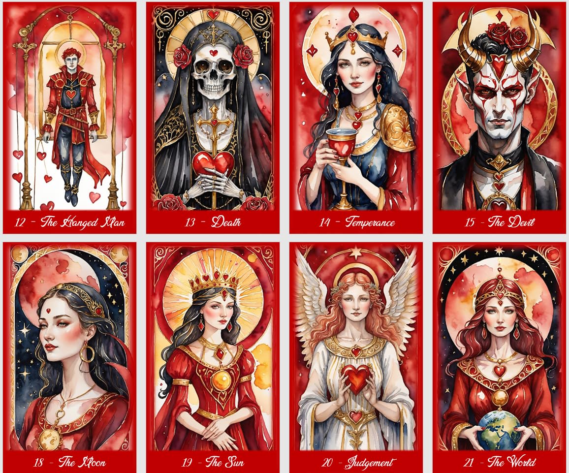 Love Tarot Cards – Jeu de 78 cartes de tarot romantique pour des lectures émotionnelles profondes