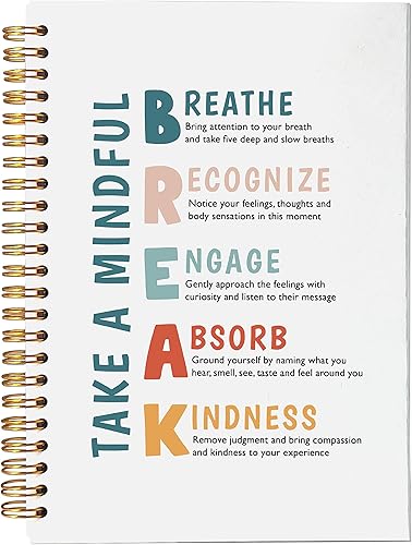 Declaraciones de afrontamiento de ansiedad, salud mental, alivio de la ansiedad, línea botánica de plantas, cuaderno en espiral de 5.5 x 8.3