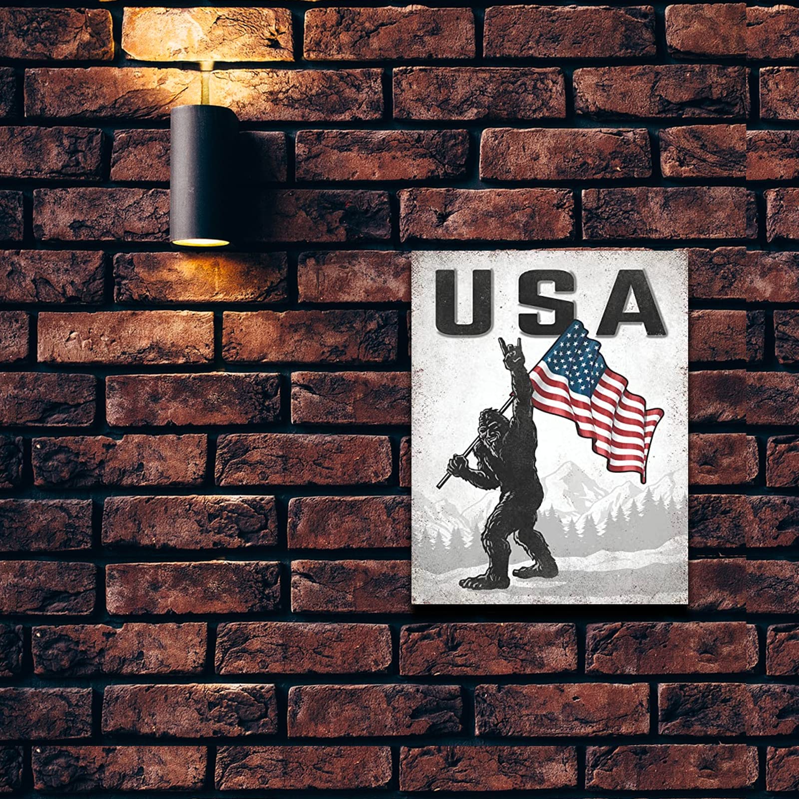Bigfoot Sasquatch - Targa in metallo personalizzata, stile Yeti, sagoma da passeggio in metallo, decorazione decorativa per la casa, per interni ed esterni, con scritta Bigfoot, realizzata in USA