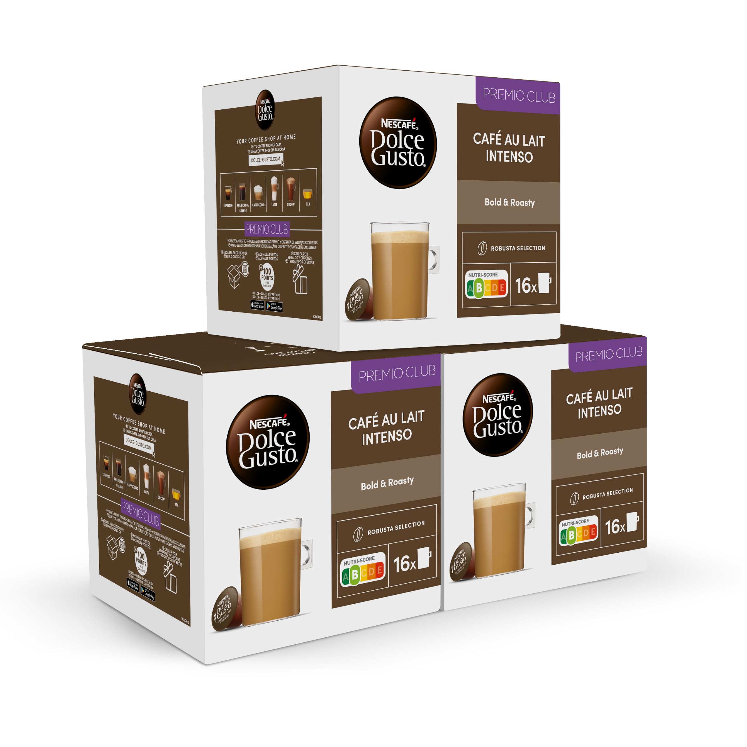 NESCAFÉ Dolce Gusto Café con Leche Intenso - Pack de 48 Cápsulas
