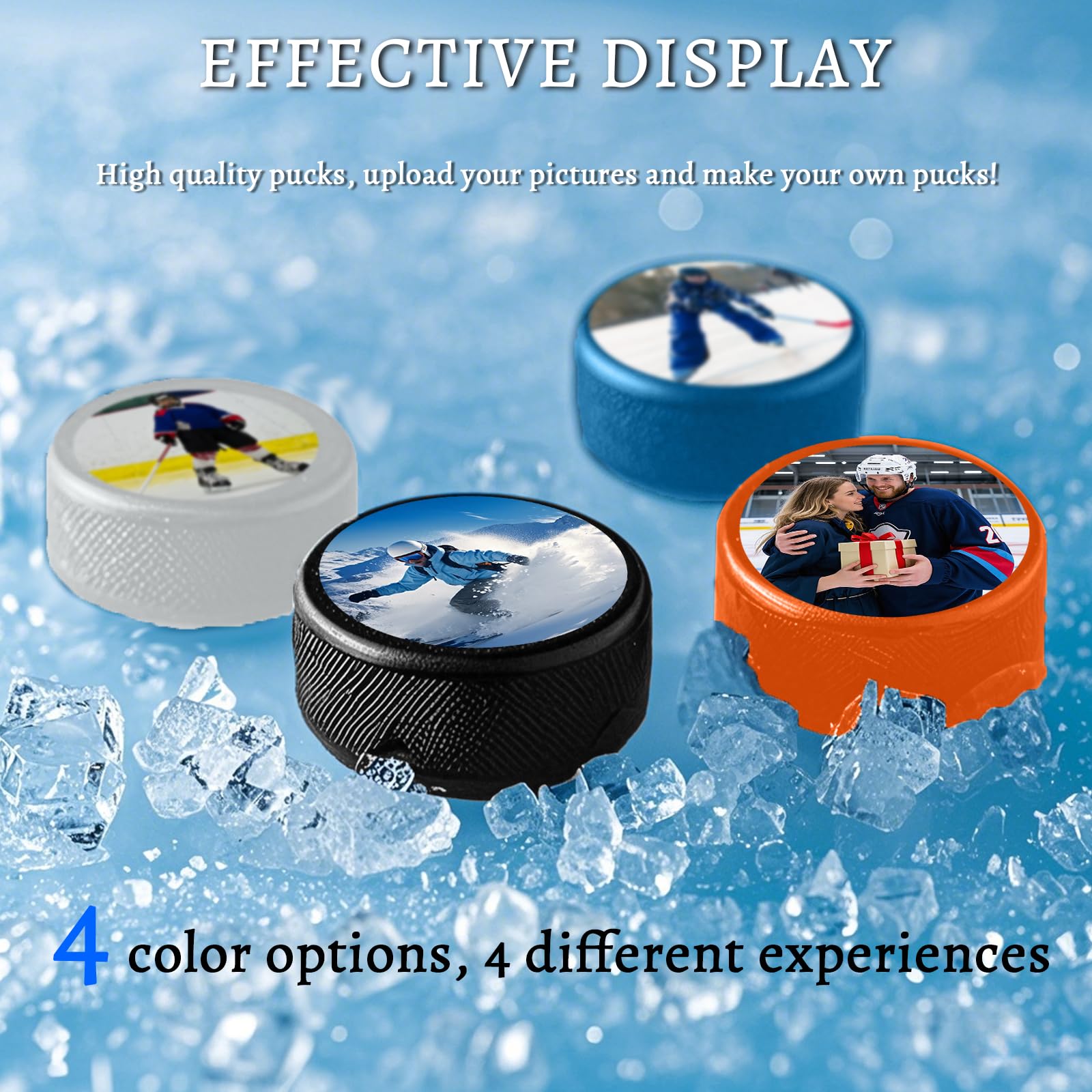 Hockey Puck Personnalisé avec Photo et Logo - Cadeau pour Fans Hommes Garçons Papa Entraîneur