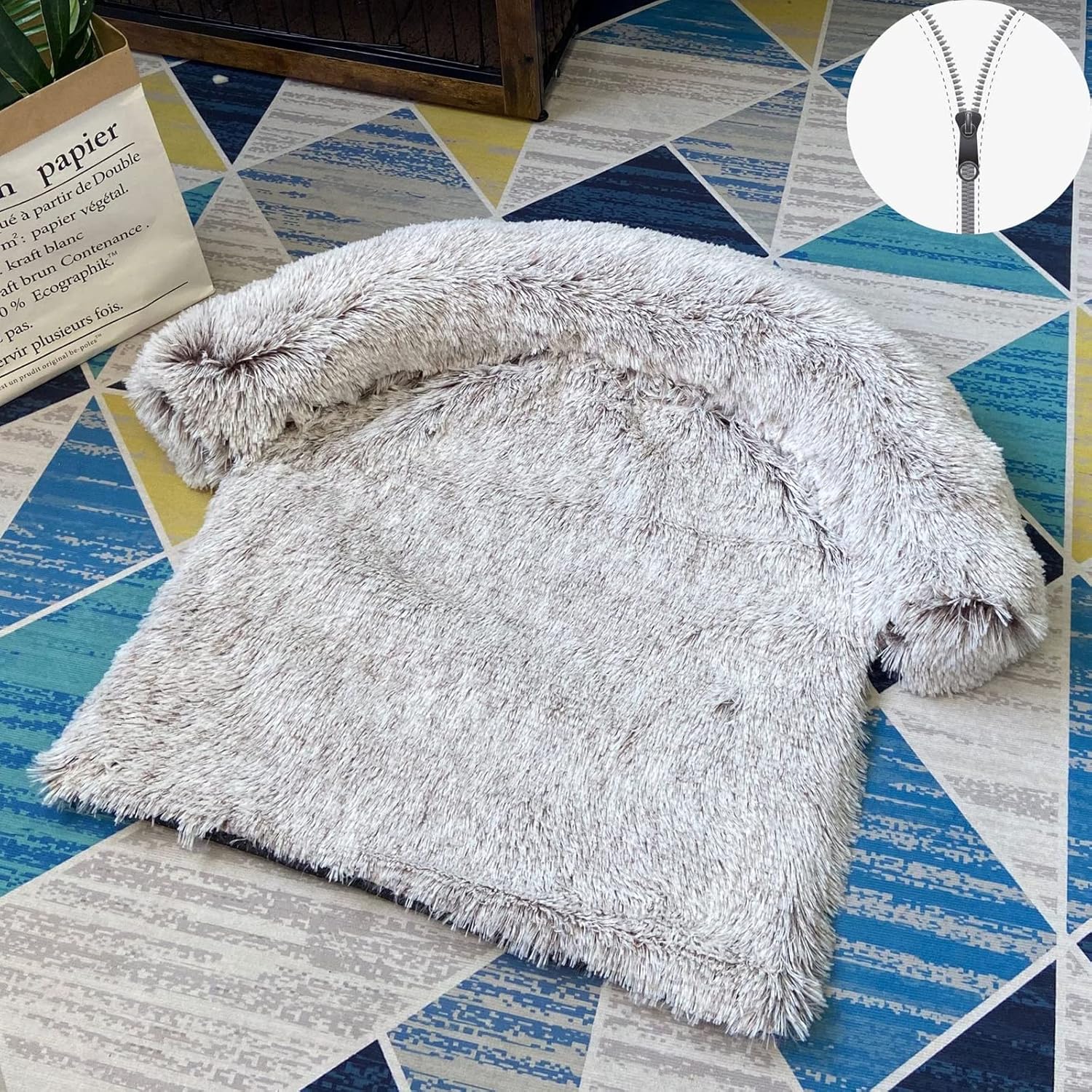 Pet Beds,Comfy Couch Dog Bed, Super Soft Calming Pet Sofa Bed, Cat and Dog Warming Bed Mat,with Non-Slip Bottom Washable,for Cats Small Medium Dogs (Color : B, Size : 100 * 85 * 16CM)