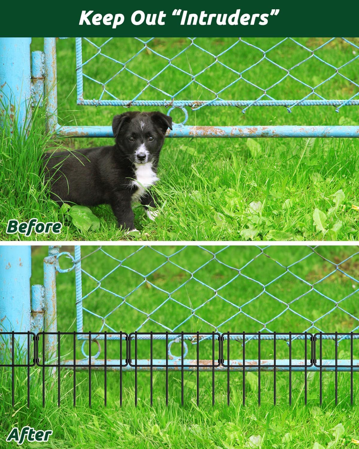 Clôture De Jardin à Dessus En Lance Acier (1,5-1,75)x5,1 M Noir - Clôture De Jardin - Clôture En