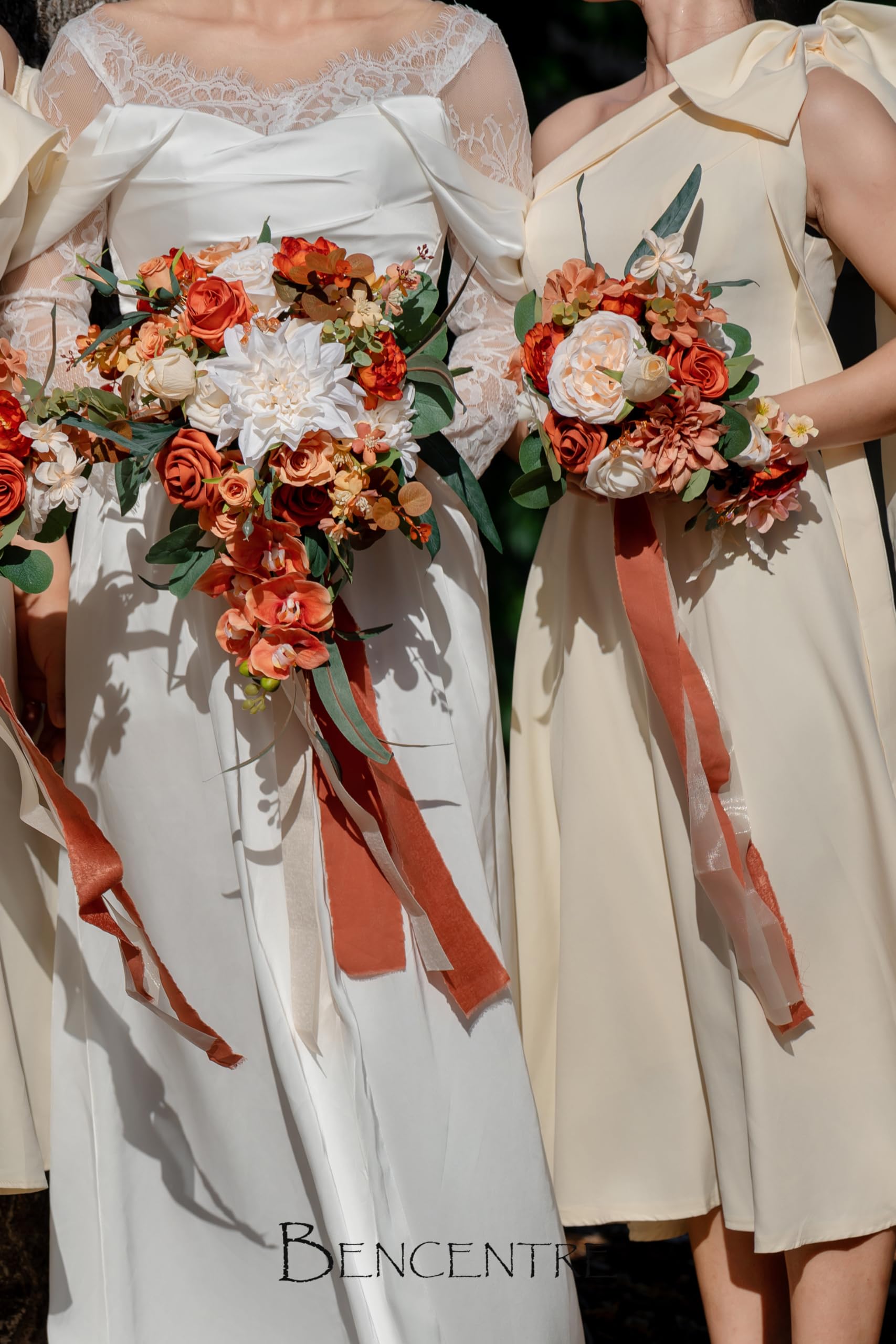 Amazon｜BENCENTRE 7インチ テラコッタ 造花 ウェディングブーケ