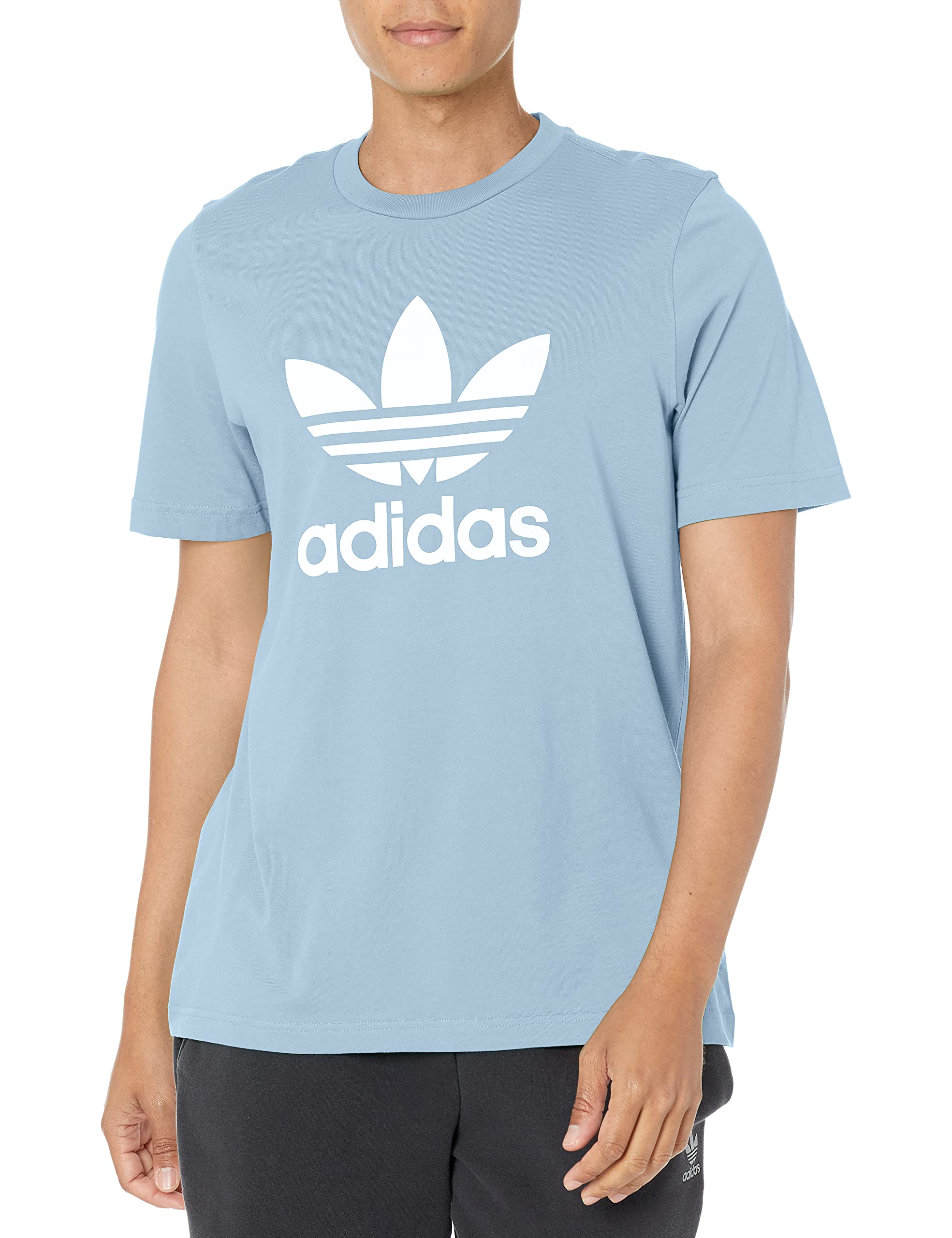 adidas Originals Men's Trefoil T-Shirt White/Easy Yellow Small — view 6