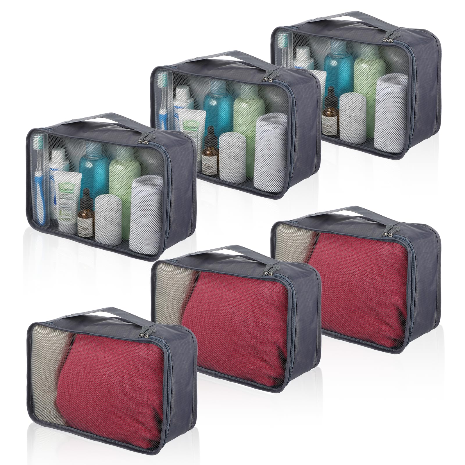 Photo 1 of 6 Pcs Packing Cubes, Mesh Travel Organizers, Foldable Laundry Bags, Water Resistant Clothing Storage for Travel, Camping, Backpacking