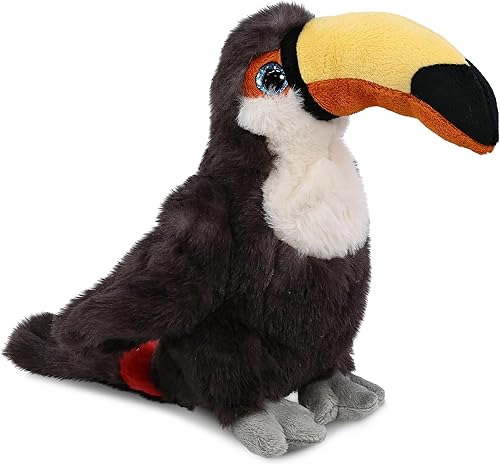 DolliBu - Peluche de tucán Tucán tropical abrazable de piel suave, adorable juguete de peluche de tucán para jugar, lindo regalo de pájaro de la