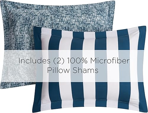 Miniatura 9 de Juicy Couture JYZ010171 Cabana Stripe - Juego reversible de 6 piezas, tamaño King, rayas canaba negras