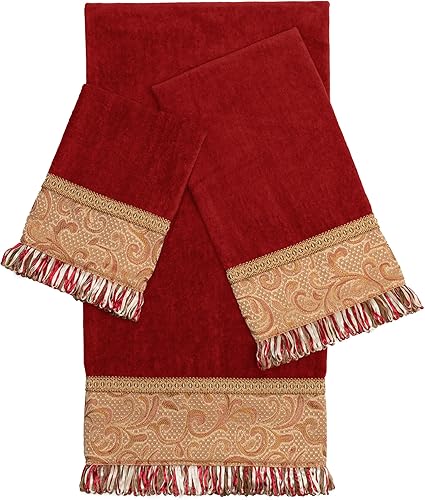 Sherry Kline Swirl Paisley - Juego de toallas decorativas de 3 piezas, algodón puro, 1 toalla de baño, toalla de manos y puntas, extra absorbente y