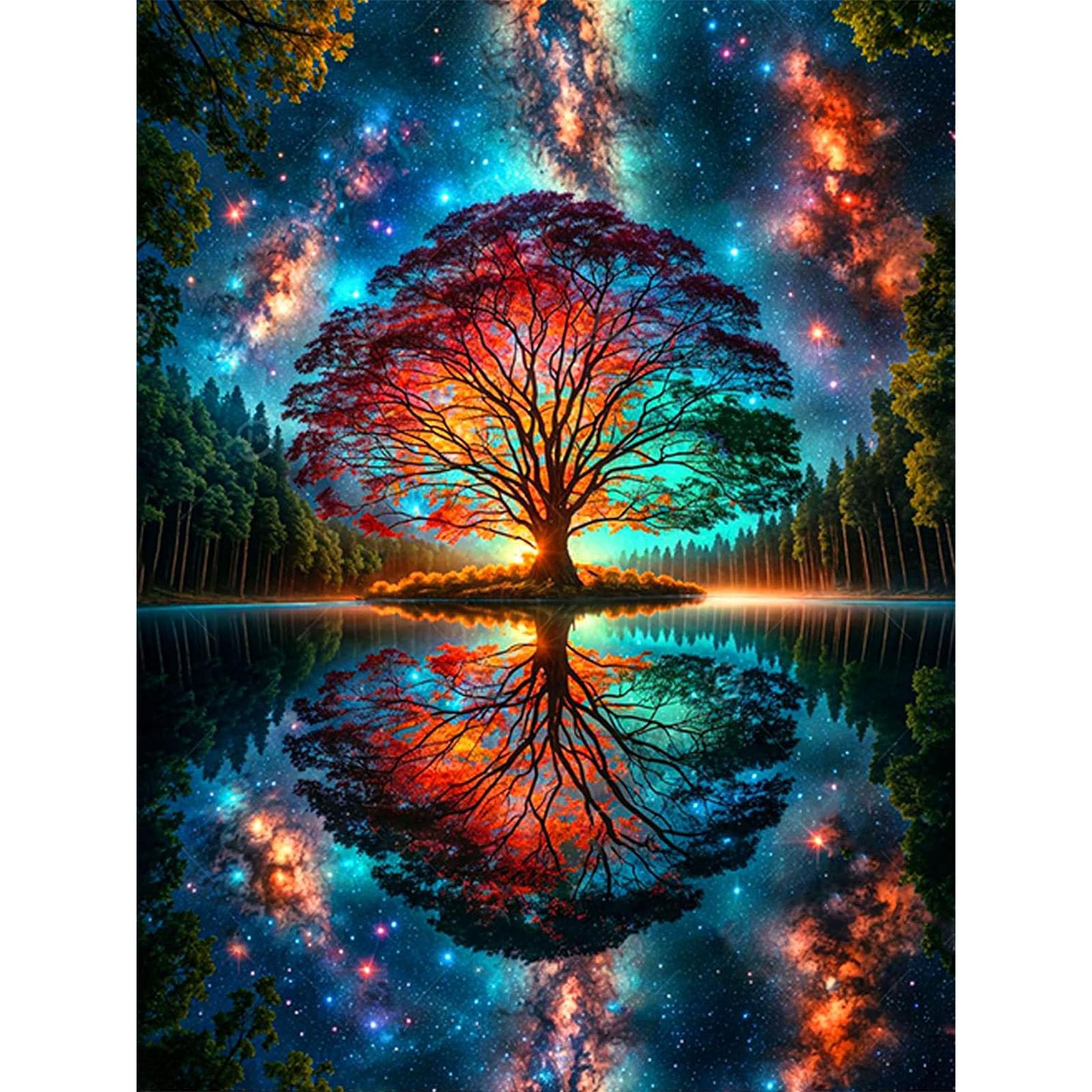 DIY Paint by Numbers for Adults Tree of Life Canvas Oil Painting Kit for Adults Tree Craft Art Painting Kit Acrylic Pigment Drawing Paintwork for Gift Home Wall Decor 12x16 inch (Without Frame)