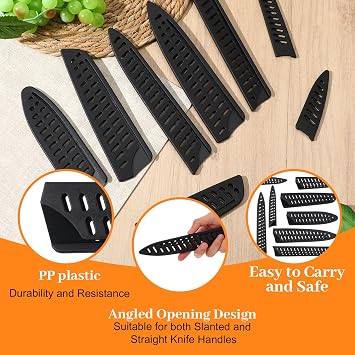 8 Pcs Universal Knife Guards Set, Plastic Safety Knife Covers