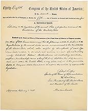 Our Amendments - 13th Amendment Abolition of Slavery Antiqued Parchment Replica Document (11.25" x 14.25"), Ribbon-tied and in hard collectors tube