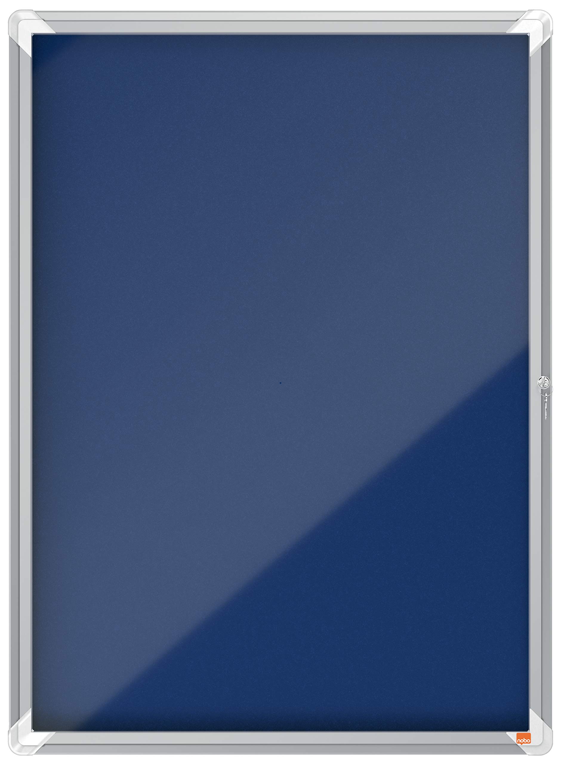 Nobo Premium Plus Felt Lockable Notice Board 9xA4 Blue 1902556