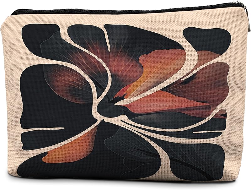Necessaire de maquiagem HZB 005 efgthyjdh, preta e laranja, 1 unidade