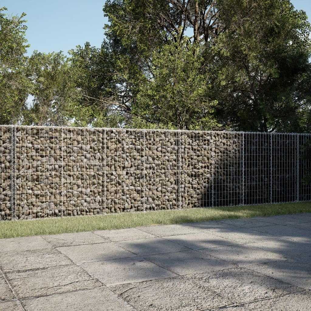 Gavión con tapa, 1100 x 50 x 100 cm, cesta de piedra de metal | Cesta de malla de alambre resistente para paisajismo en el jardín, estabilizada por ganchos espaciadores.