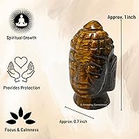 Vista 18 de Amazing Gemstone Black Obsidian Crystal Buddha Head Statue for Zen - Buddah Decor Statue Figurine for Meditation - Adornos Decoraciones Para Salas