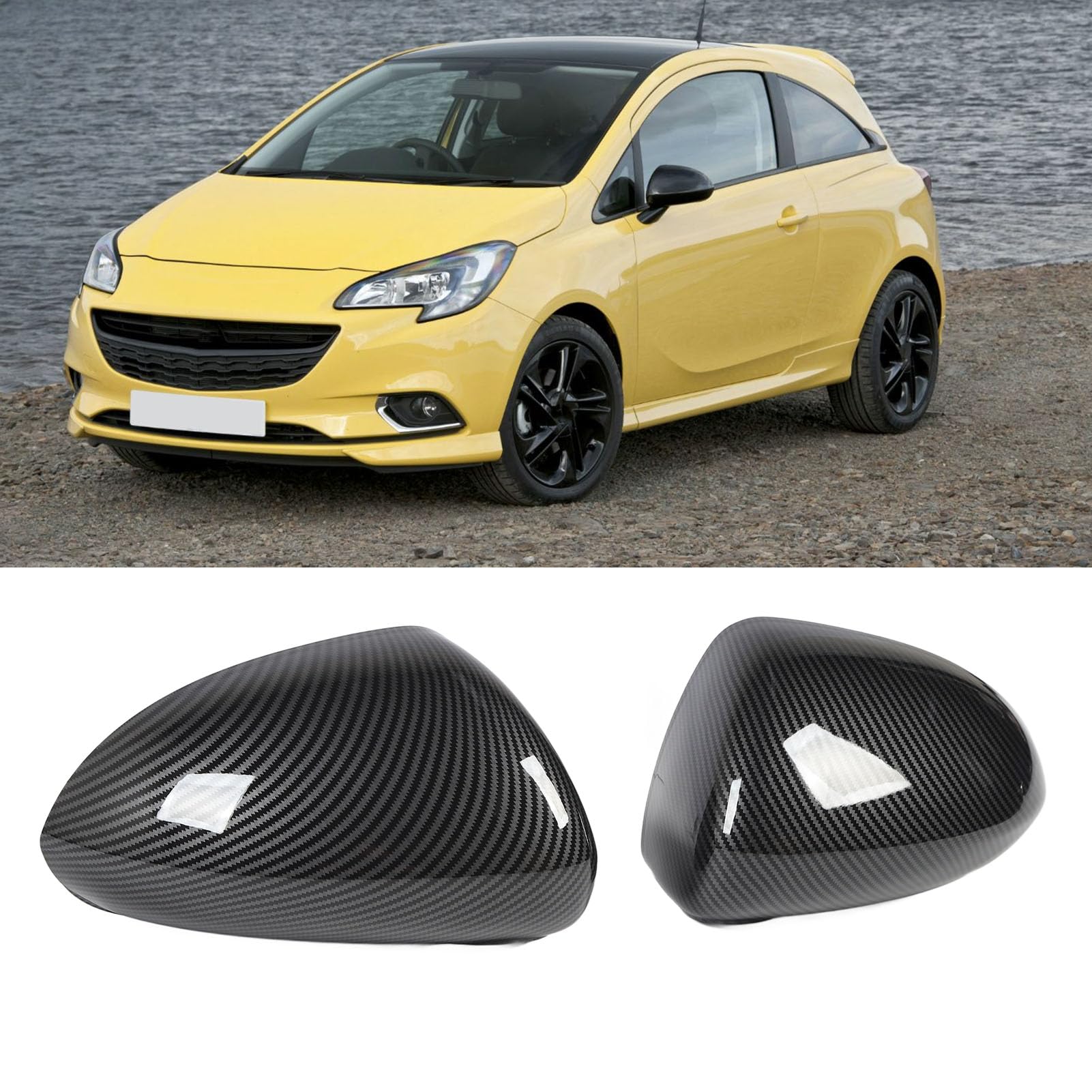 1 para osłon lusterek zewnętrznych lewy prawy ochronny stylowy pokrowiec na lusterko wsteczne zamiennik dla D E (Carbon Fiber Style)
