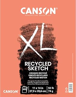 Canson XL Series Recycled Sketch Pad, 11” x 14”, Fold-Over Cover, 100 Sheets (100510923)