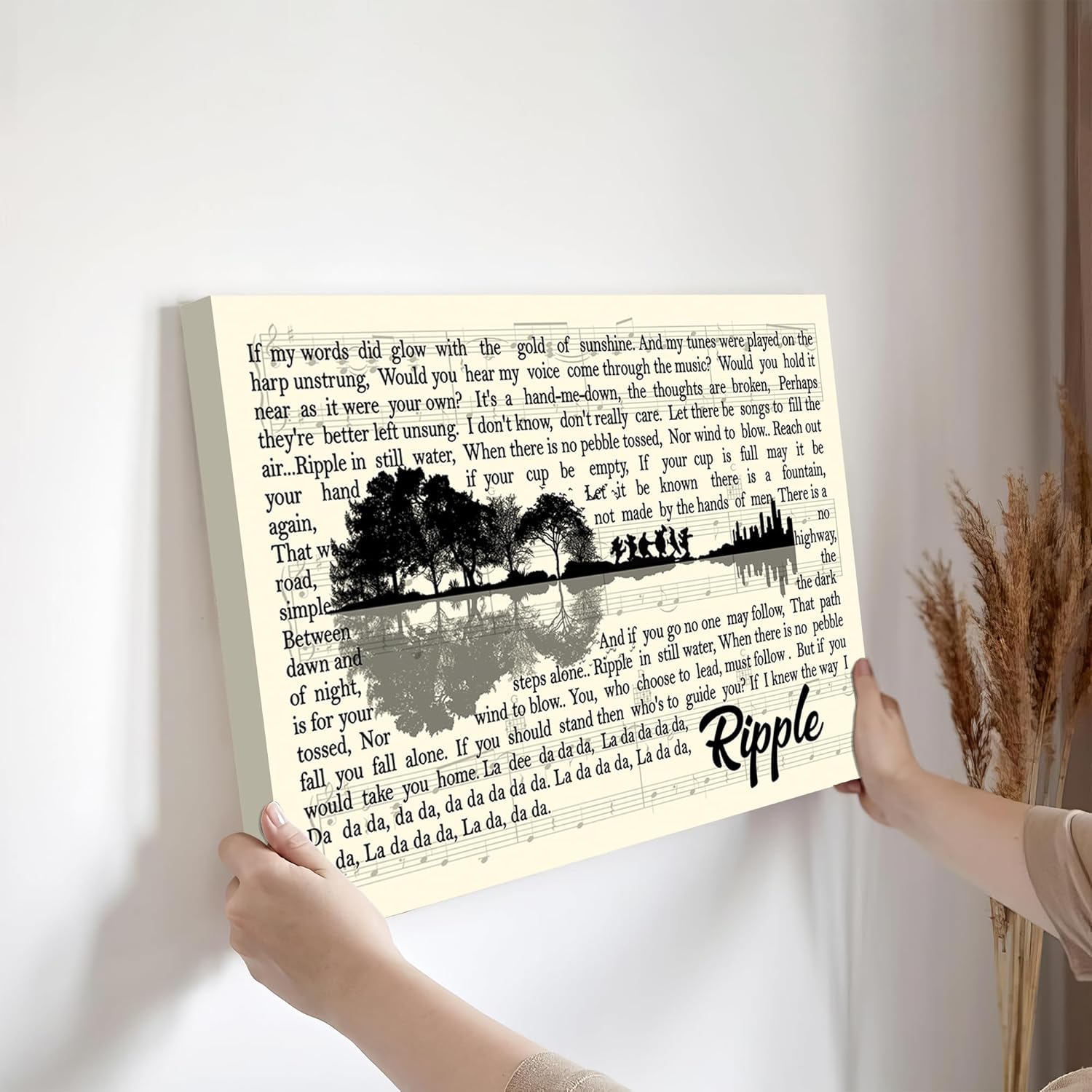 The Grateful Dead Ripple Lyrics Guitar For Fan Poster Print Canvas Wall Art, Painting Framed Canvas Gallery Wraps Depth 1.25 inches - Printed in the US