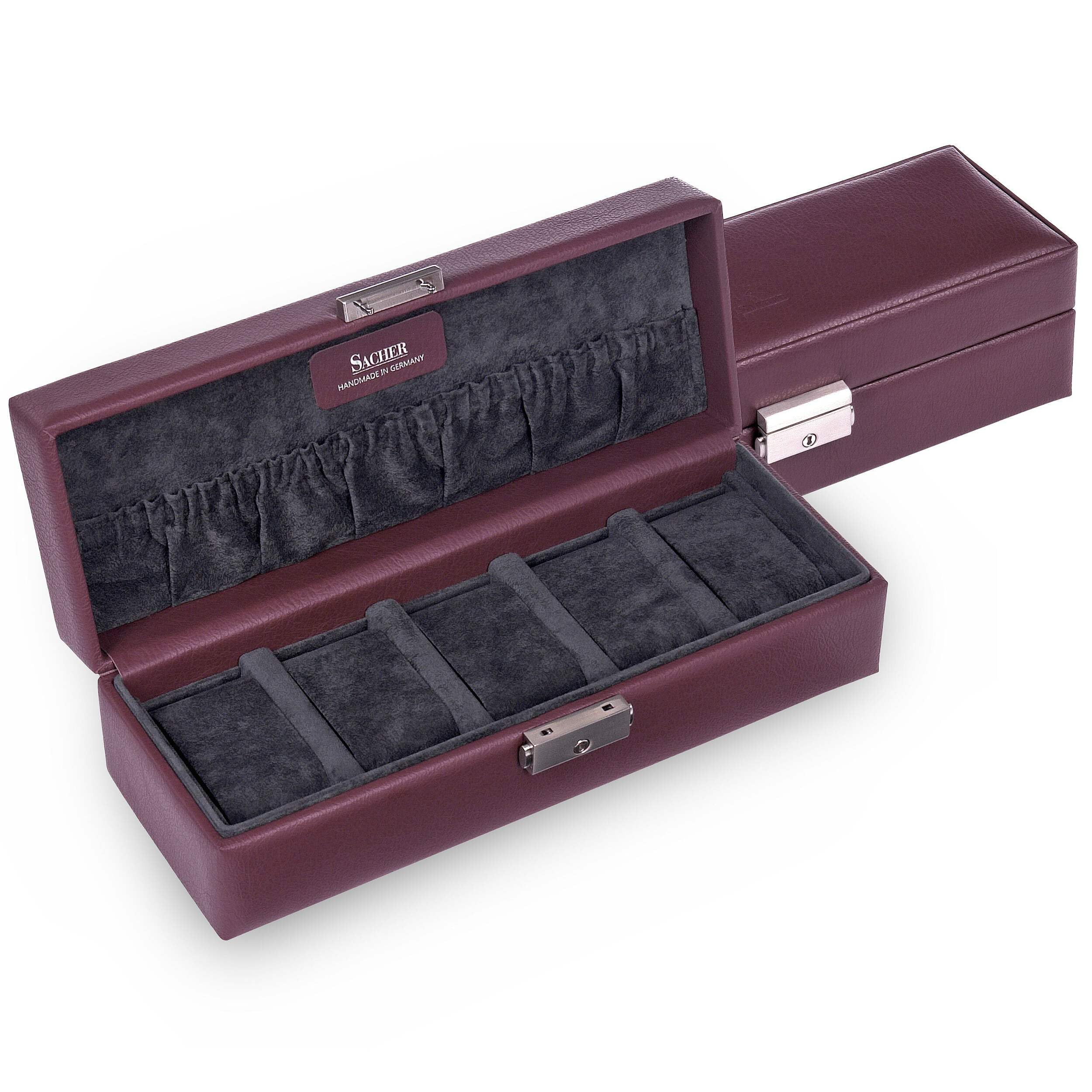 SACHER Custodia per 5 orologi cadeluxe/bordeaux (pelle bovina)