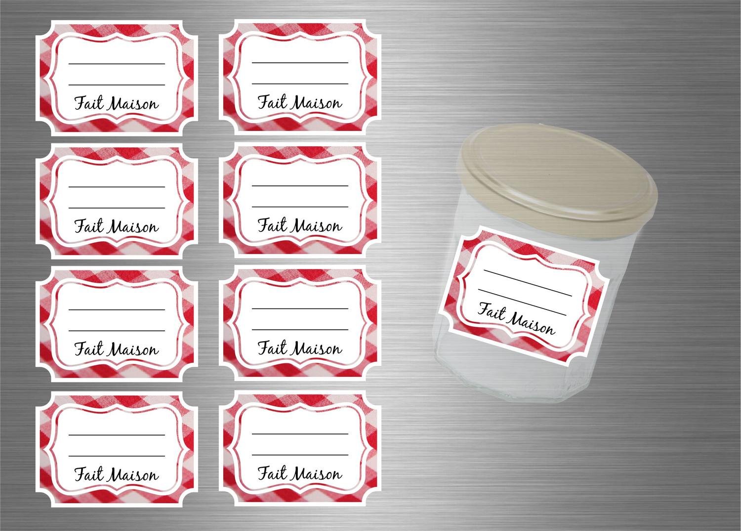 Pack of 8 Self-Adhesive Labels for Jam/Preserve Jars