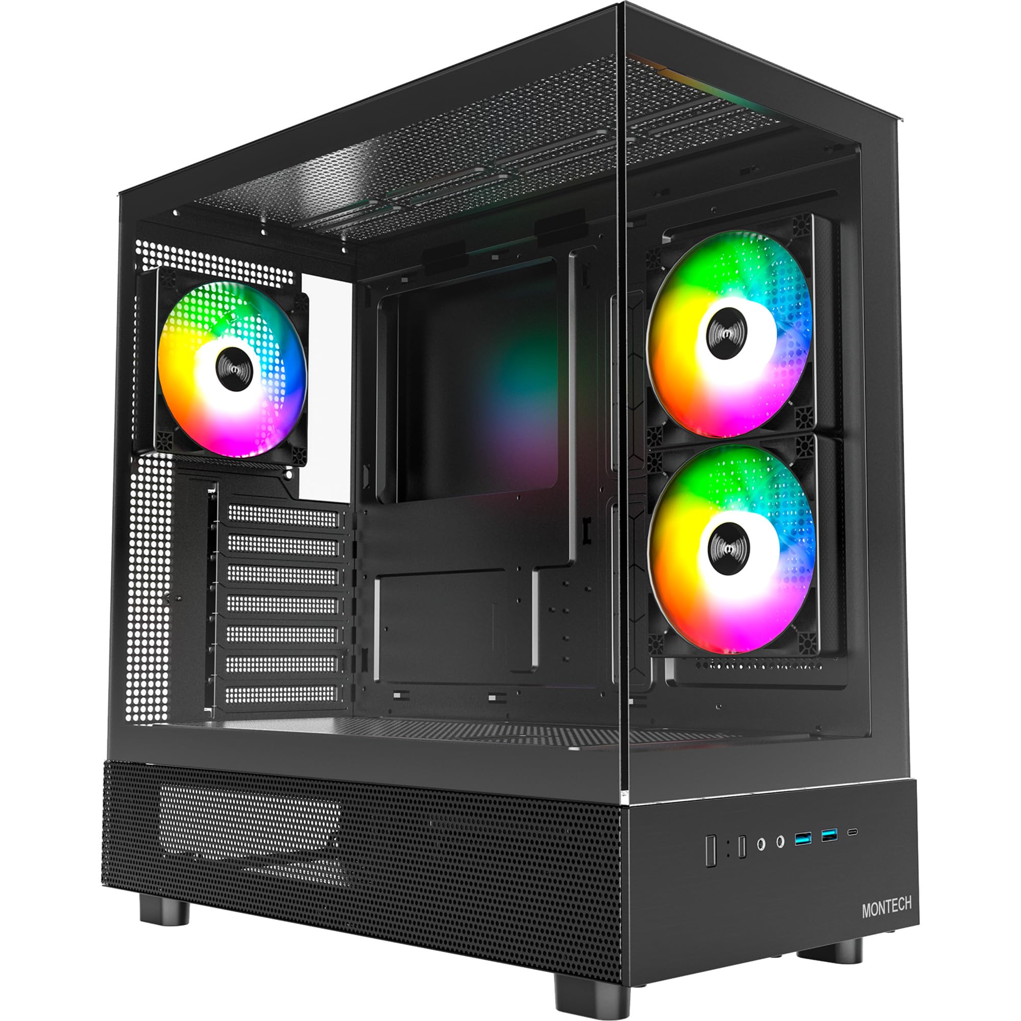 Amazon.co.jp: MONTECH XR、ATX ミッドタワー PCゲームケース、3 x