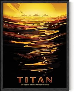 HAUS AND HUES Vintage Space Posters - Retro Sci Fi Art Space Posters Nasa Posters For Walls Posters Space Girl Poster NASA Jpl Poster Rapture Retro Travel Poster Retro Futurism Art UNFRAMED 12x16