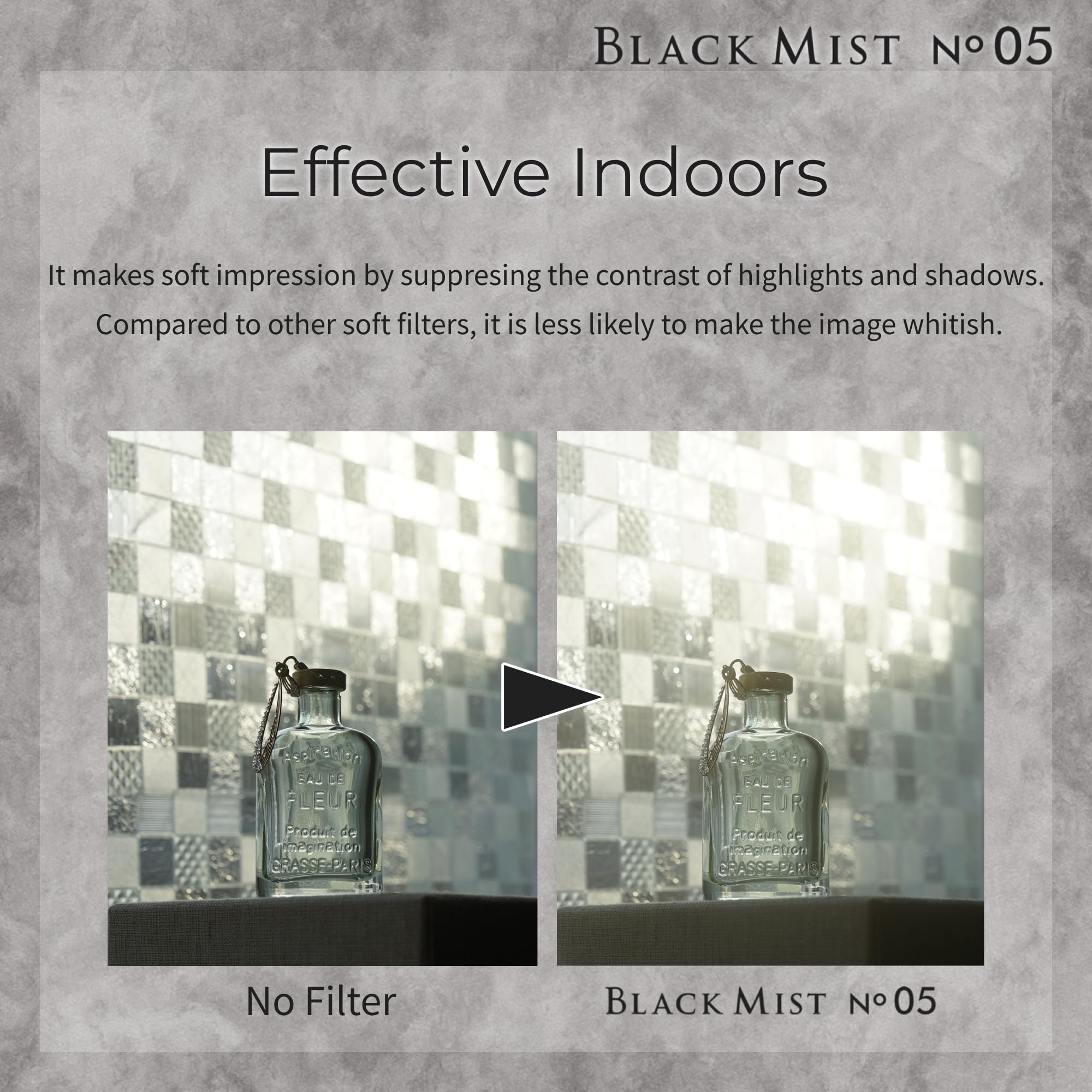 Kenko Filtro de Efecto de difusión Black Mist No.05 N φ82 mm, Efecto Suave de 0,5, para Esa Escena cinematográfica, Fabricado en Japón, 450215