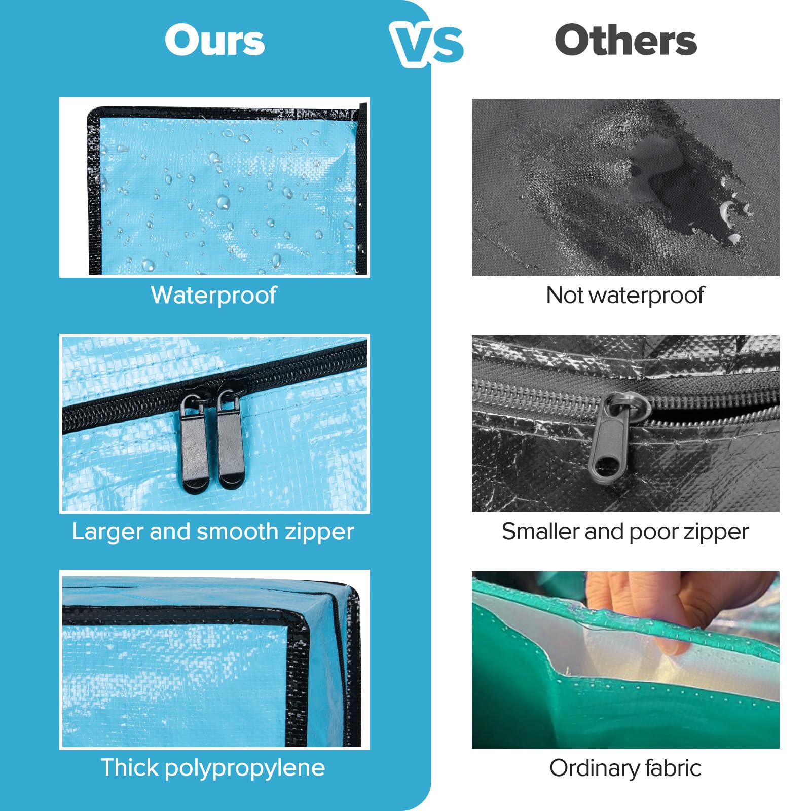 Lot De 6 Sacs De Déménagement Avec Fermetures éclair, Boîtes